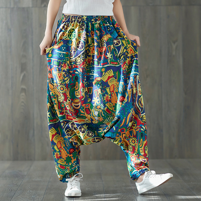 Title 3, Ethnic style cotton and linen trousers bloomers...