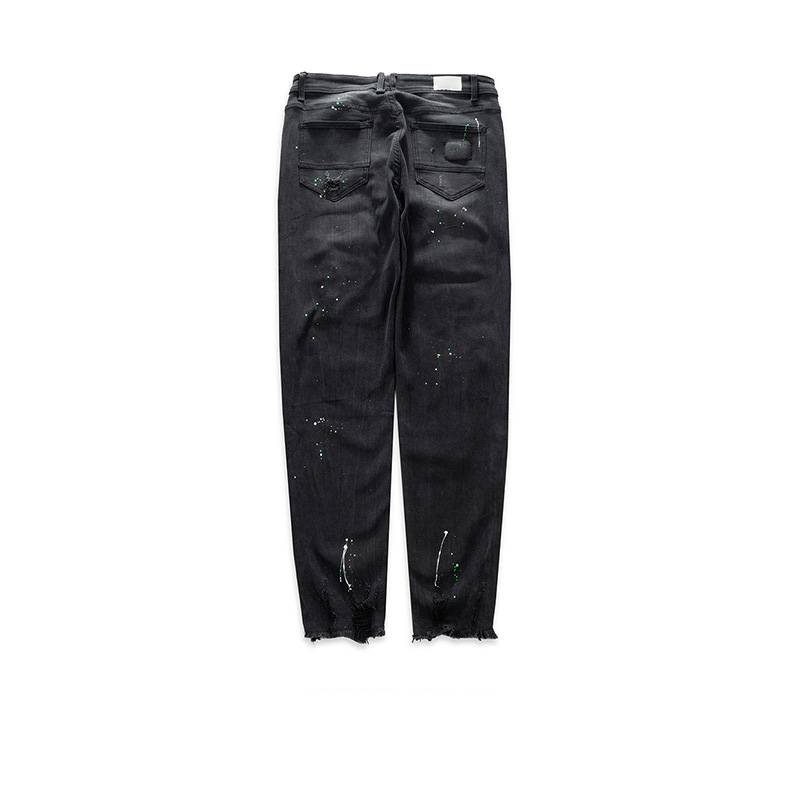 Men'S And Women'S Same Slim-Fit Destruction Jeans
