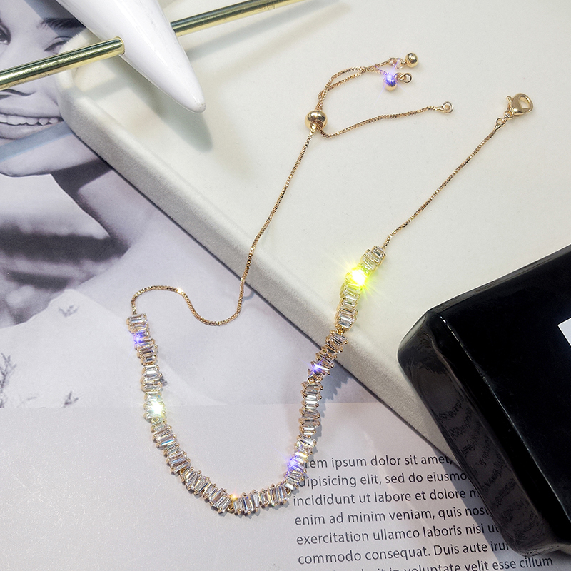 Exaggerated And Simple Zircon Temperament Necklace Sparkling Collar