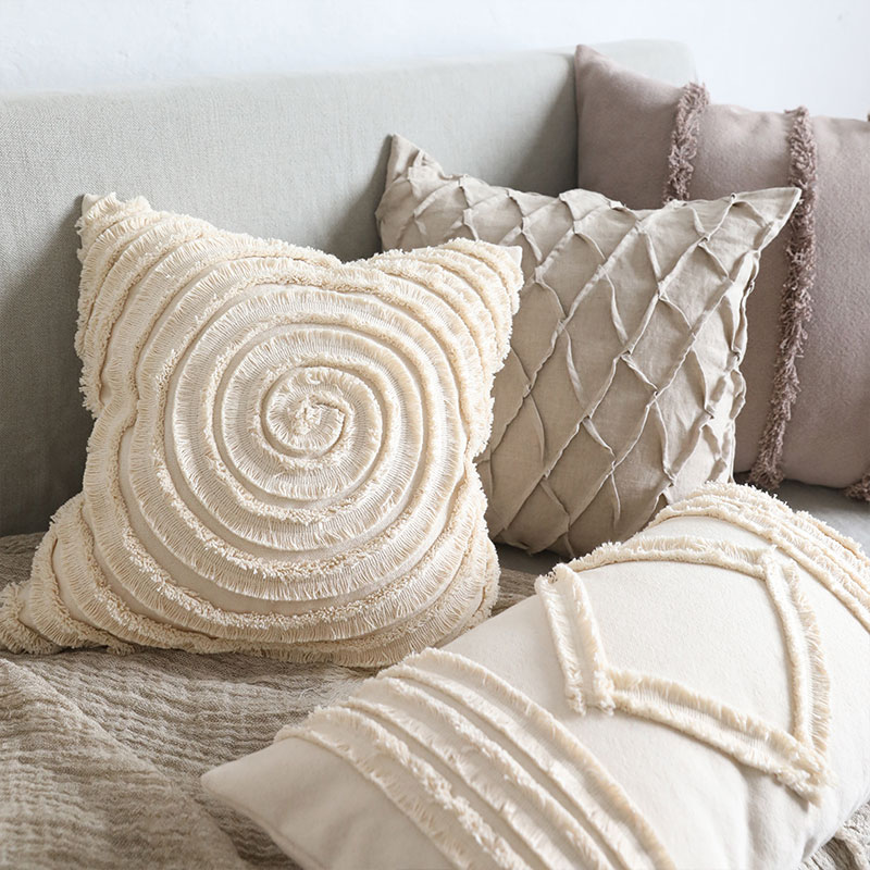  Original Modern Simple Natural Style Sofa Bedroom Cotton Bud Cushion Pillow Waist Pillow Square Pillow Cover Cover