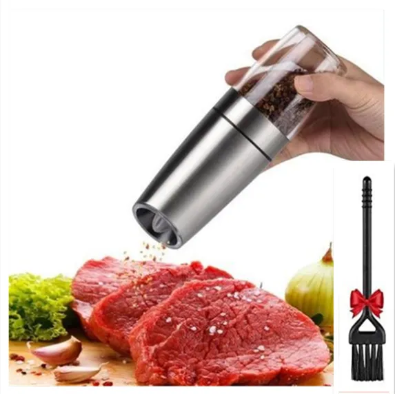 Electric induction grinder household electric pepper mill Silver With A Brush - Shop at LoveMi