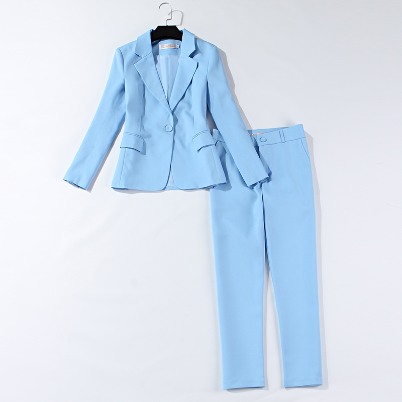 Light Blue Workplace Slim Suit
