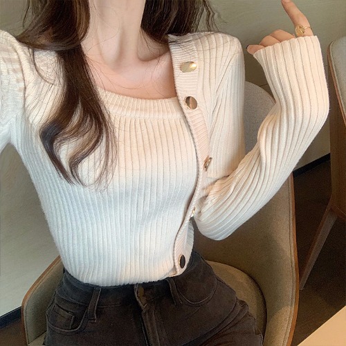 Autumn And Winter Low-Necked Long-Sleeved Pullover Sweater Bottoming Tight-Fitting Sweater Women