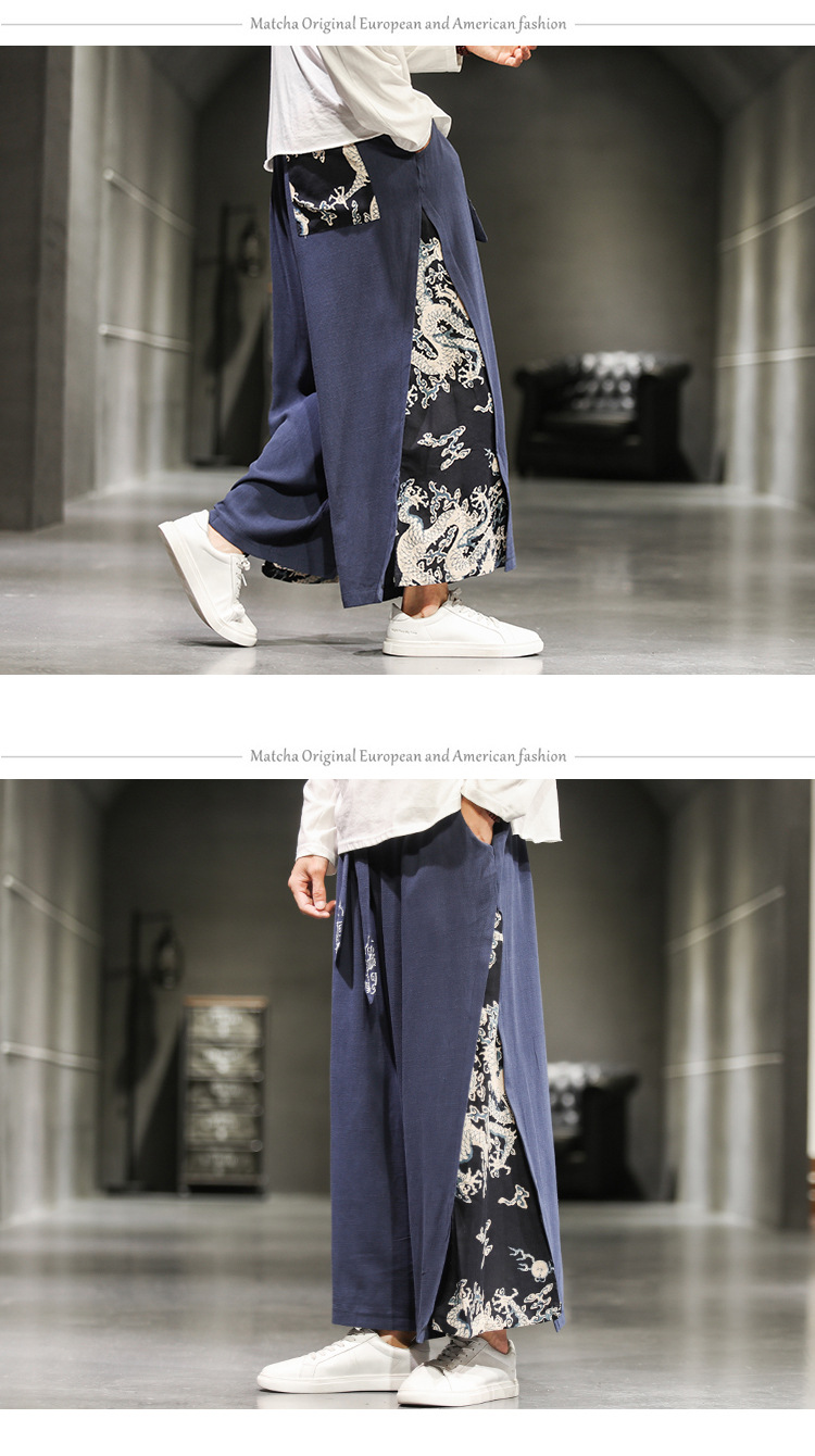 Title 8, Chinese style Tang suit wide-leg pants. Comfort...