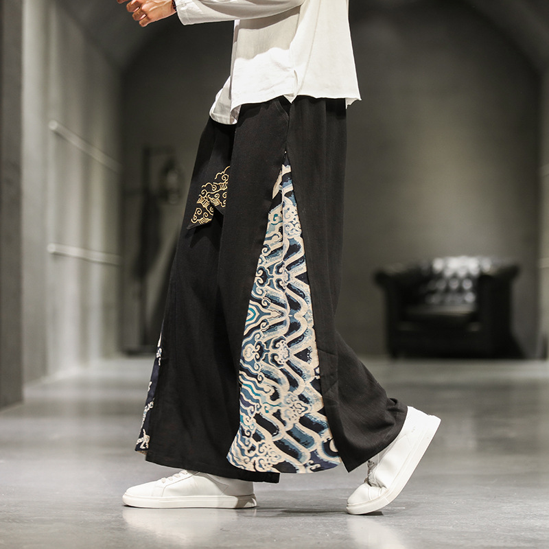 Chinese style Tang suit wide-leg pants