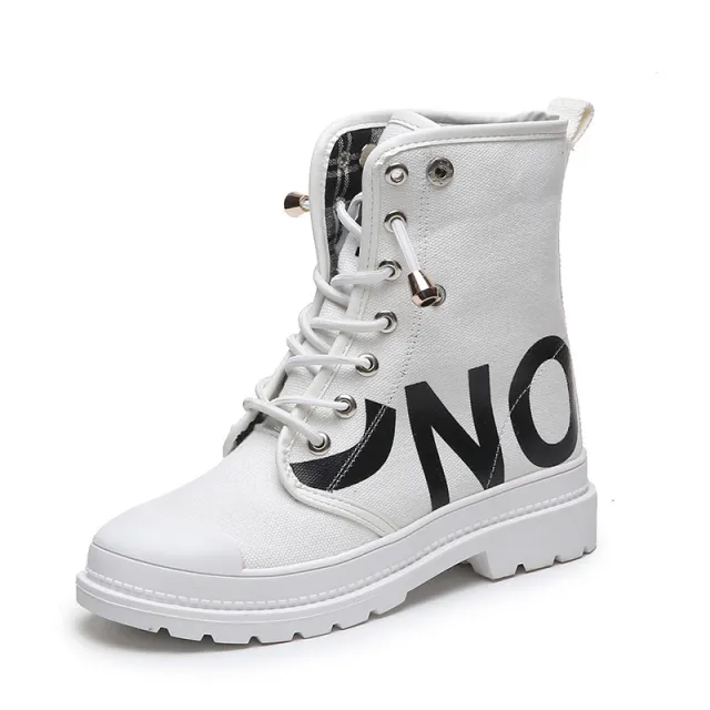 British Style Single Boots Skinny Daily Korean Version White - Shop at LoveMi