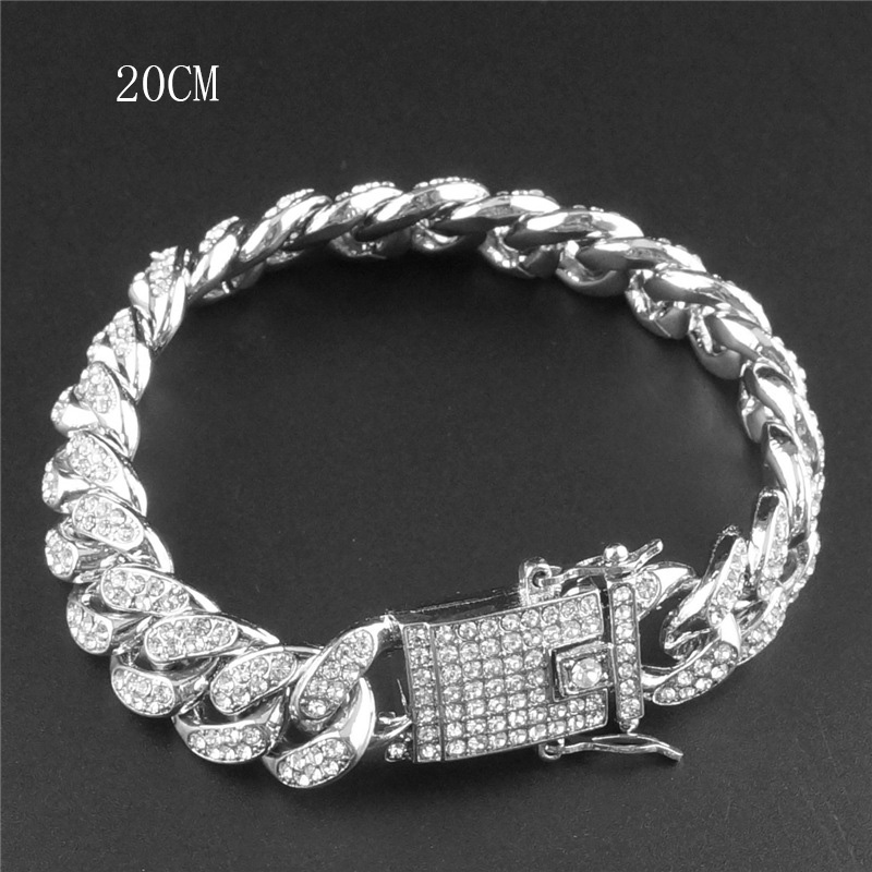 Hip-Hop Domineering 12.5Mm Full Diamond Large Gold Chain Cuban Chain Necklace