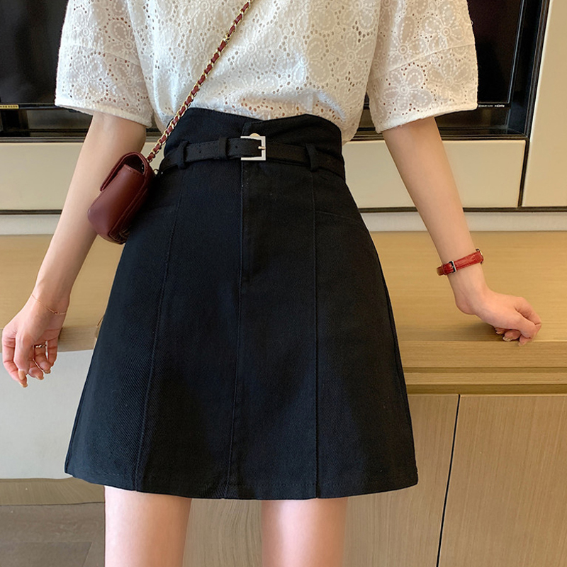 Title 4, High-Waisted A-Line Skirt with Design Sense. El...