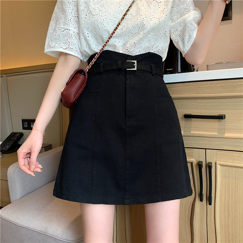 Title 1, High-Waisted A-Line Skirt with Design Sense. El...