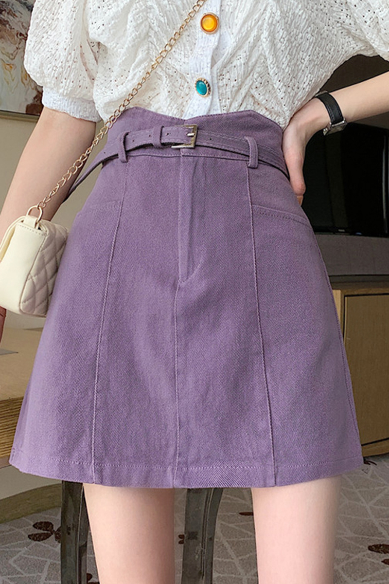 Title 3, High-Waisted A-Line Skirt with Design Sense. El...