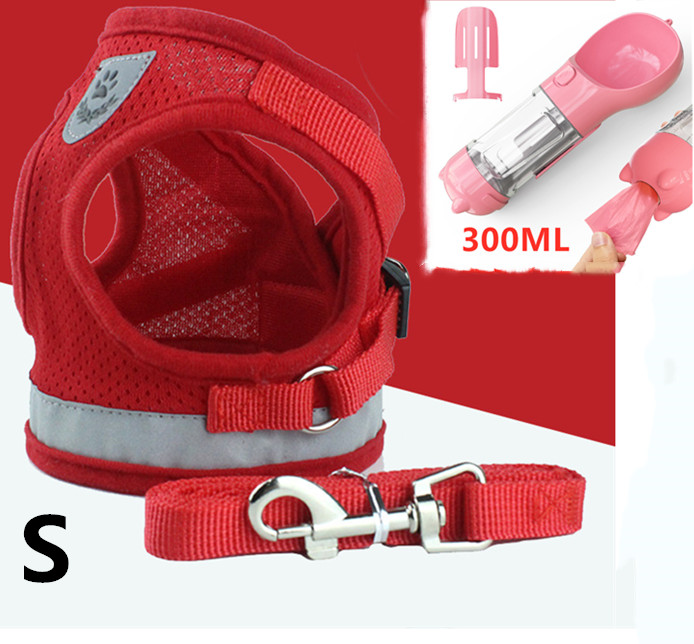 Pet Leash Breathable Mesh Chest Back Red Set - Shop at LoveMi