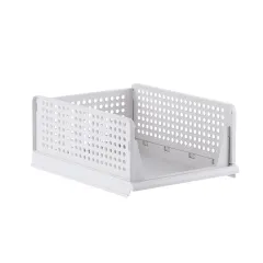 Clothes Drawer Type Plastic Rack - White - View 1