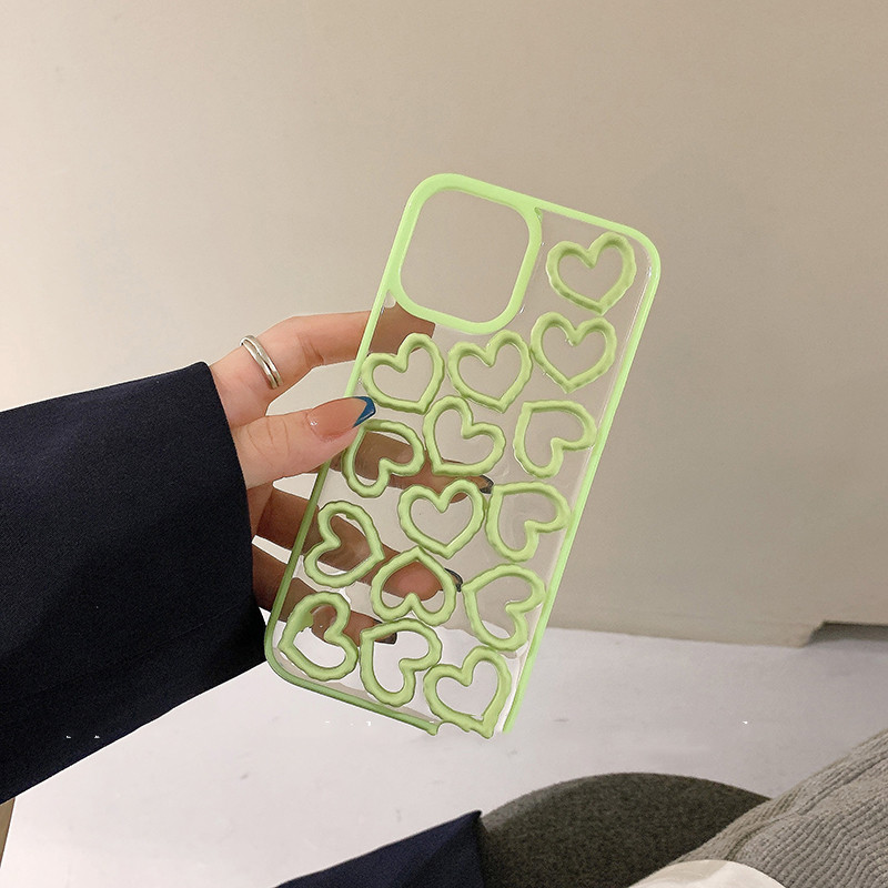 Title 2, Custodia per telefono a forma di cuore 3D verde...