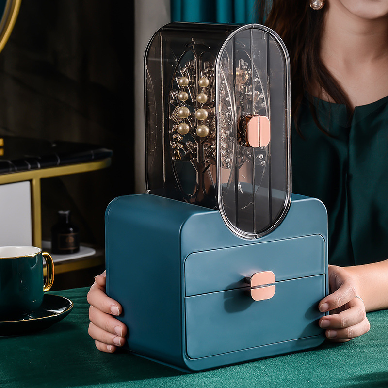 Jewelry Storage Box With Drawer Large Capacity Earrings Necklace