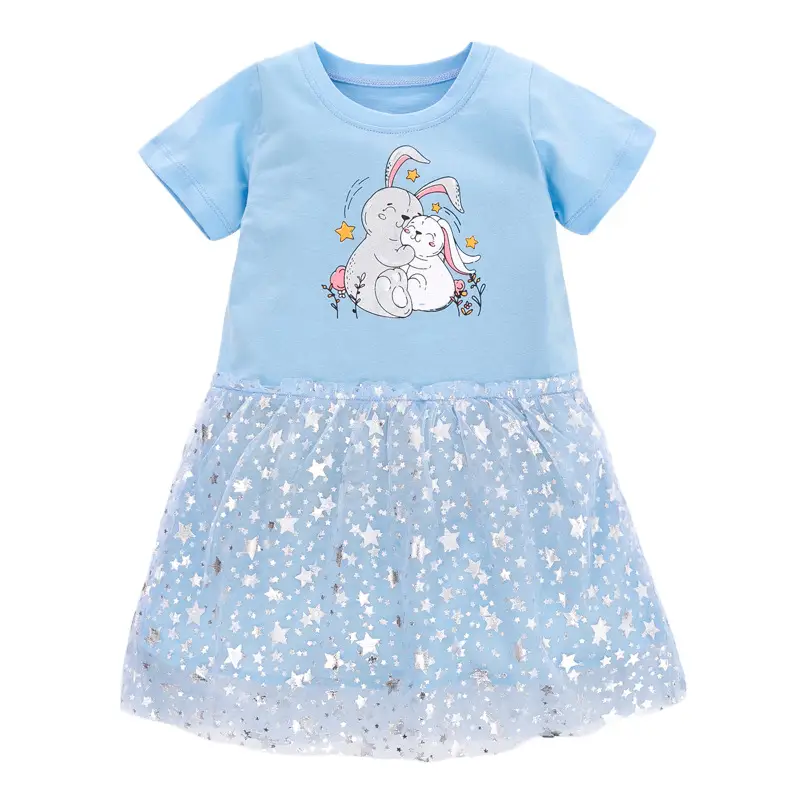 Children'S Dress European And American Children'S Summer New Girl'S Dress Cotton Short Sleeve Children'S Skirt
