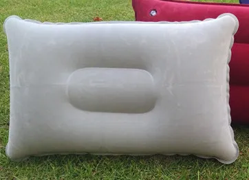 Wholesale Outdoor Pvc Pillows Travel Camping Thick Flocking Rectangular Inflatable Pillows Nap Companion Square Pillow – image 2