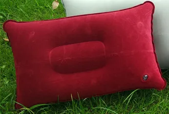 Wholesale Outdoor Pvc Pillows Travel Camping Thick Flocking Rectangular Inflatable Pillows Nap Companion Square Pillow – image 3