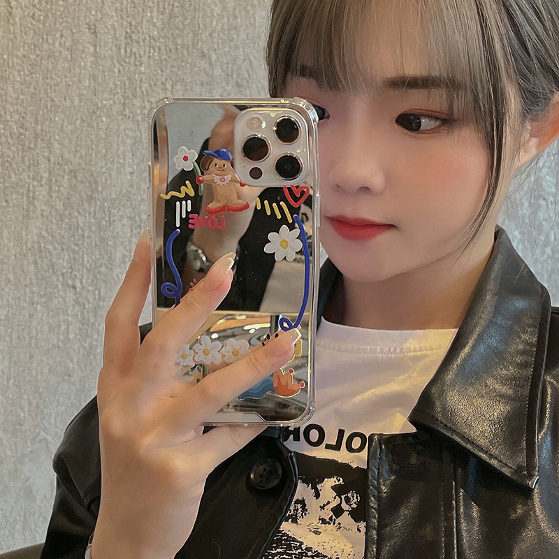Ins Goggles Cartoon Puppy Mobile Phone Case Female All-Inclusive Shatter-Resistant Cover
