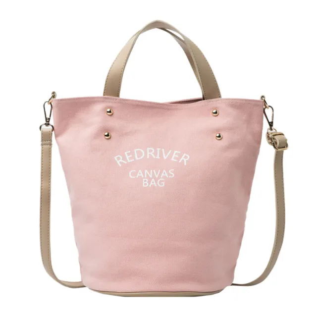 Letter Shoulder Handbag Beach Bucket Bag Pink - Shop at LoveMi