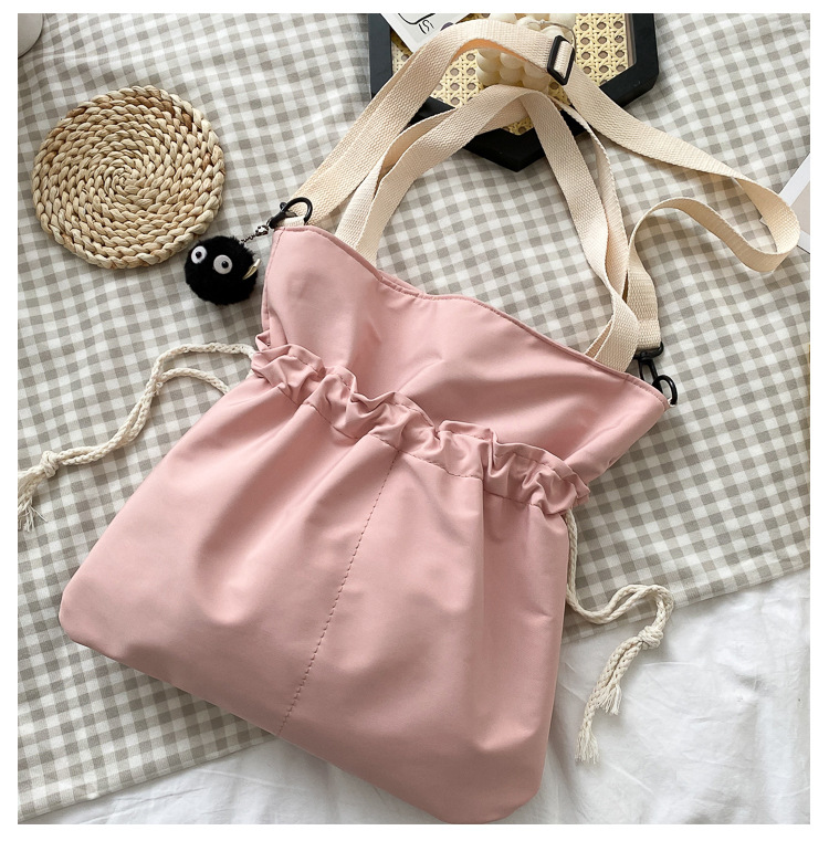 Japanese Ins Casual Large Capacity Messenger Bag Pink - Shop at LoveMi