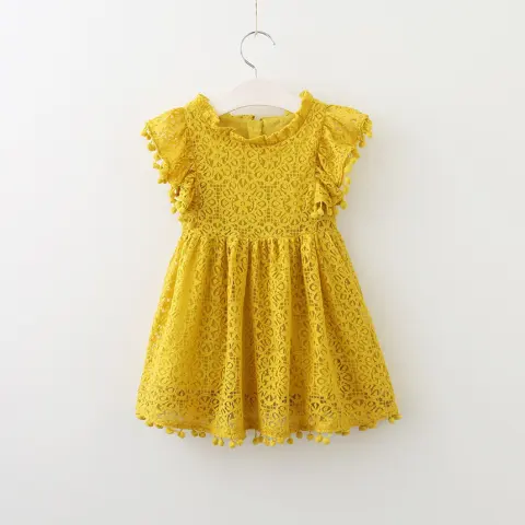 New Brands Dresses Tassel Hollow Out Design Princess Dress