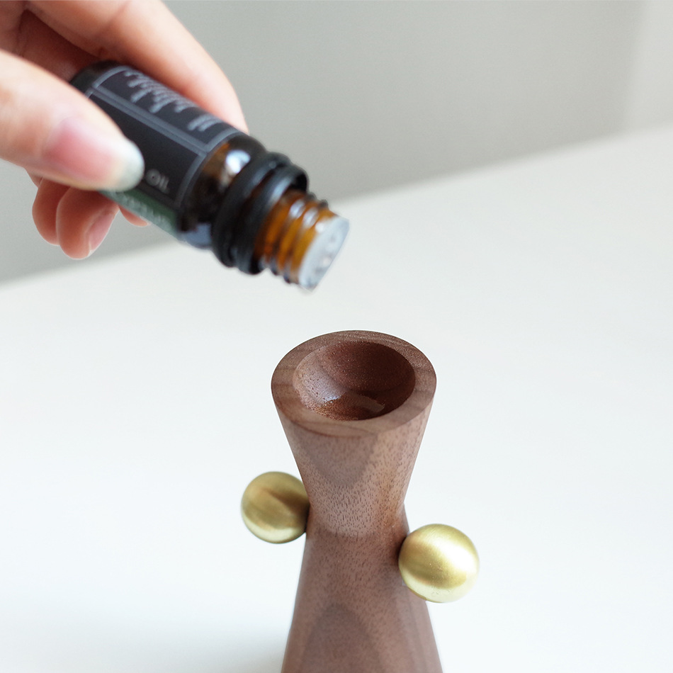New black walnut wood aromatherapy essential oil in virtual room