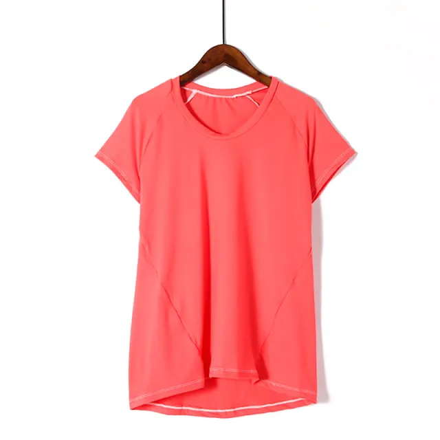 Loose Round Neck Solid Color T shirt Bottoming Shirt Red - Shop at LoveMi
