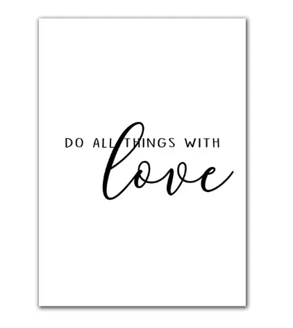 Modern Art Mural Minimalism Black and White Pastel Quote