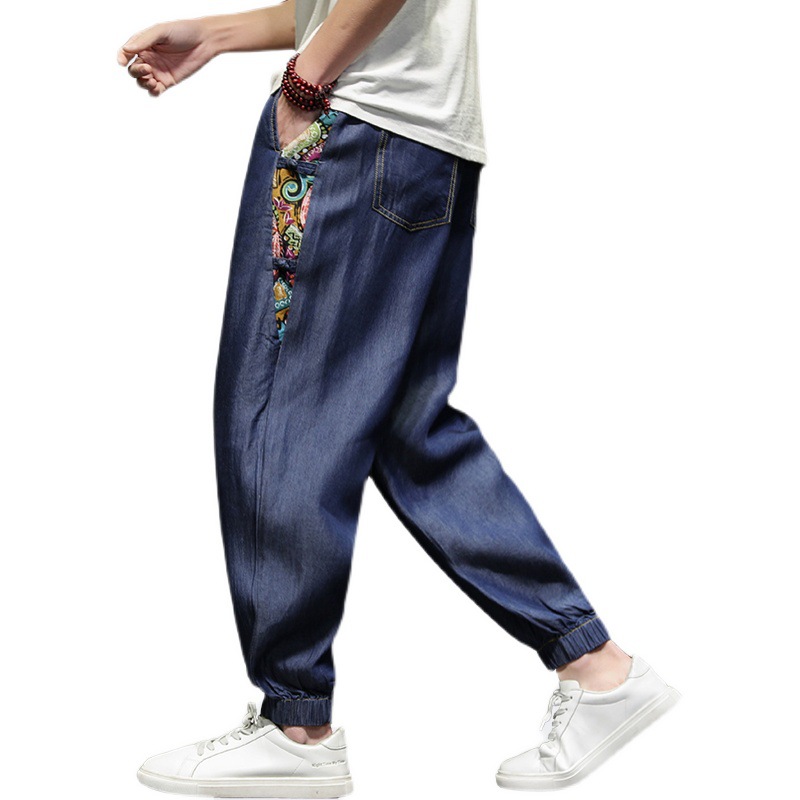 Title 3, Losse Chinese stijl casual contrasterende denim...