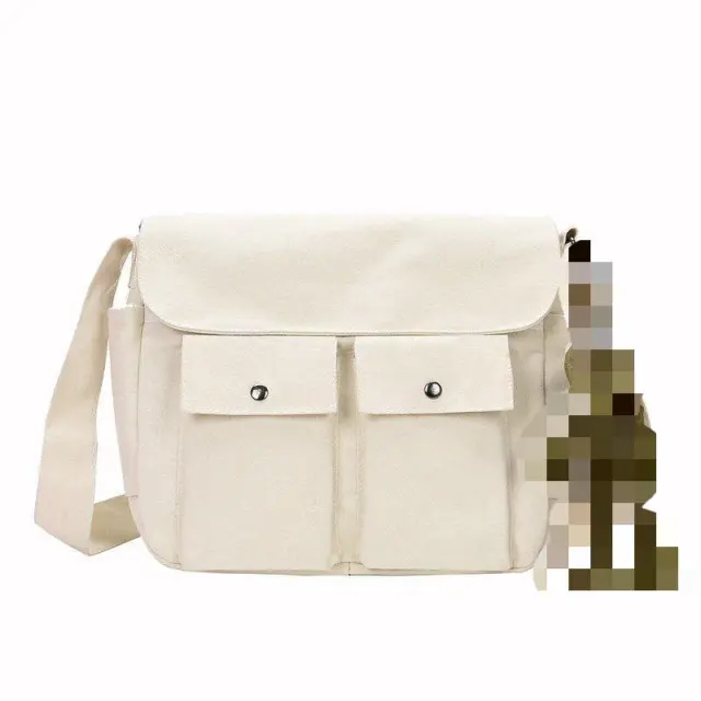 Canvas messenger bag White - Shop at LoveMi