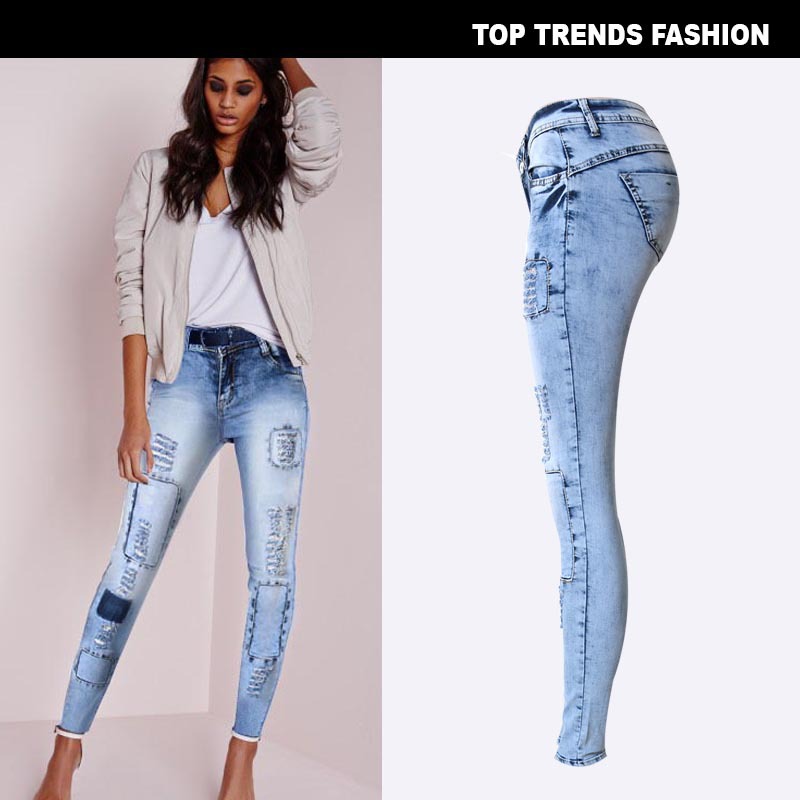 Title 3, Sommerliche Skinny Jeans für Damen, niedrige Ta...