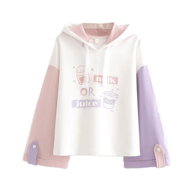 Casual Loose Plus Fleece Sweater 15 year old Girl's Thin Coat White - Shop at LoveMi