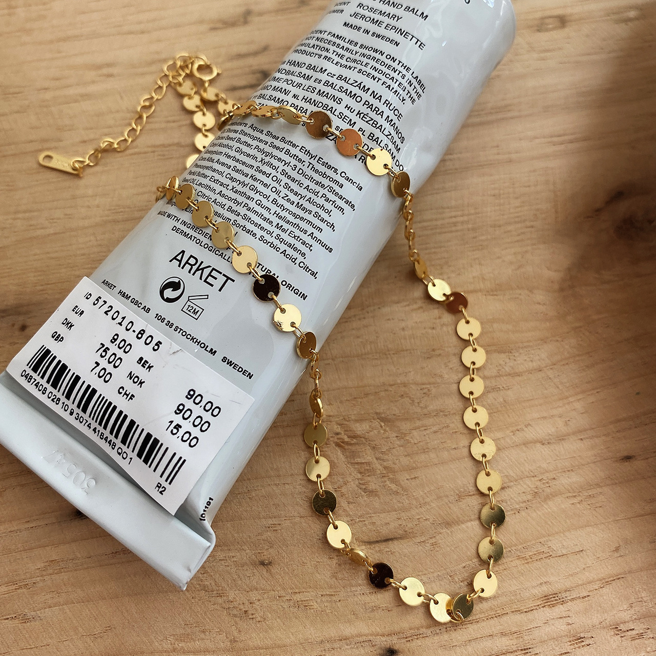 Korean Jewelry 925 Pure Silver Round Piece Necklace