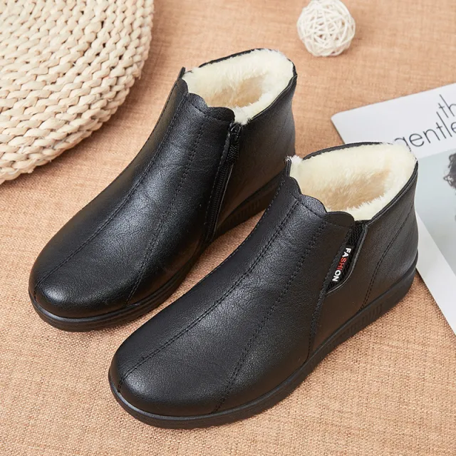 Old Man Cotton Core Soft Bottom And Velvet Warm Boots Black - Shop at LoveMi