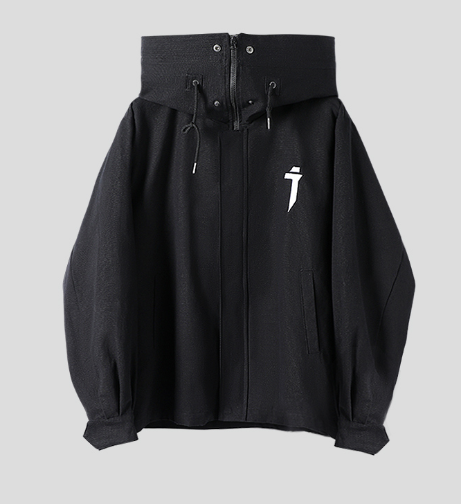 Heavy Industry Country Trend Line Spring New High-Neck Hat Youth Casual Loose Solid Color Long-Sleeved Jacket