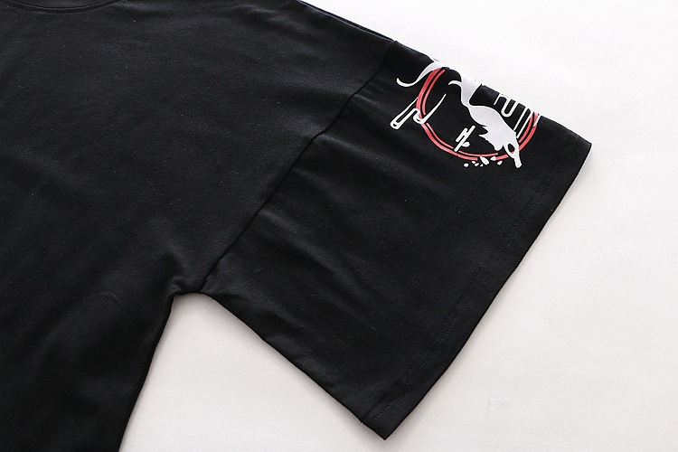 Sweet Summer Cartoon Print Girly Loose Round Neck Five-Point Sleeve T-Shirt Blouse