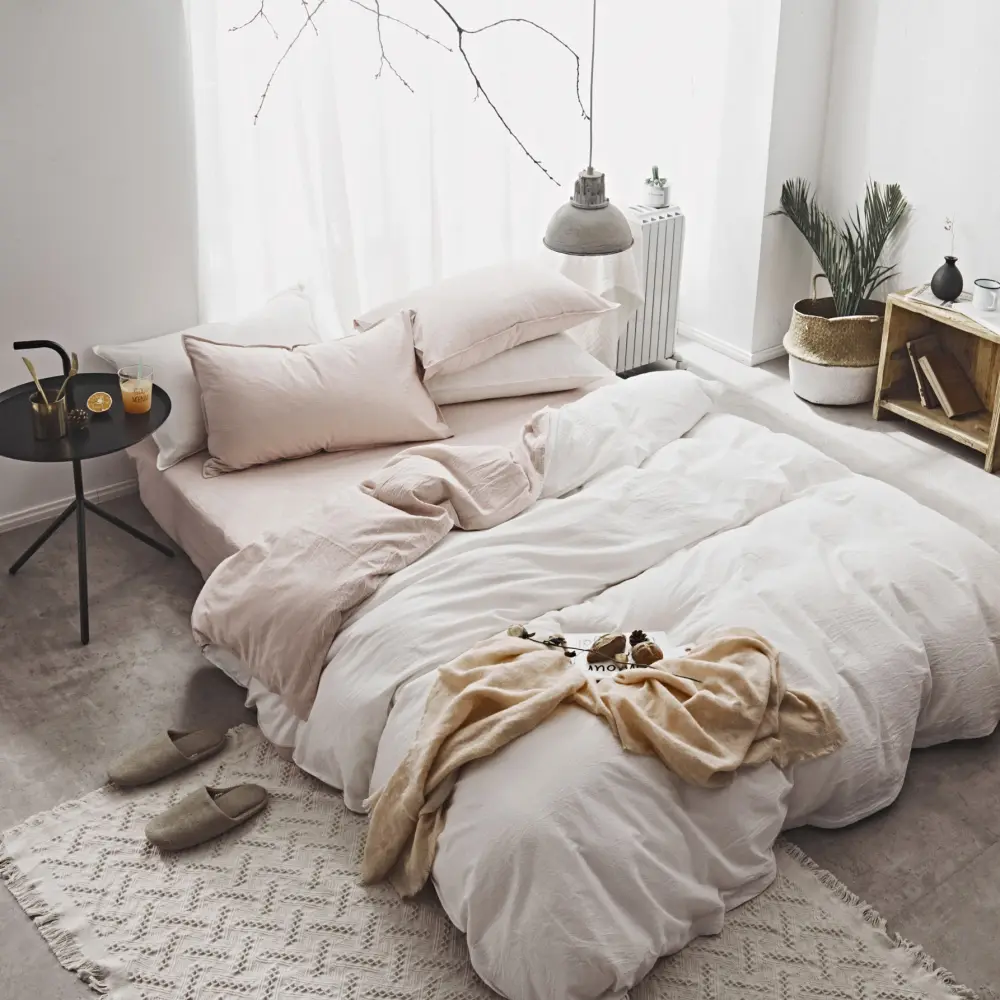 Washed Cotton Two-Piece College Student Four-Piece Set of Nordic