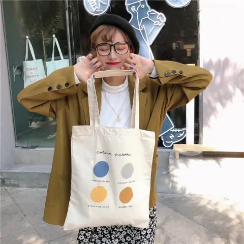 Women Canvas Tote Shopper Bags Ladies Casual Cotton Cloth