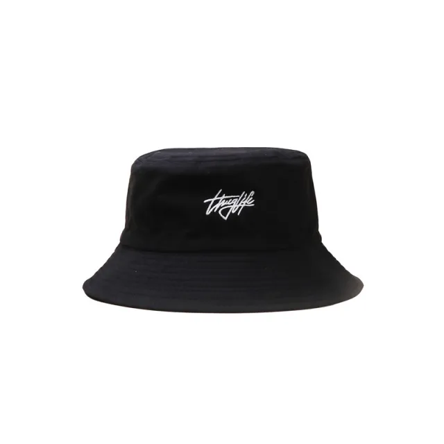 Fisherman Hat Female Japanese Graffiti Retro Letters Sunscreen Wild Tide Brand Korean Street Double Sided Visor Hat Black - Shop at LoveMi