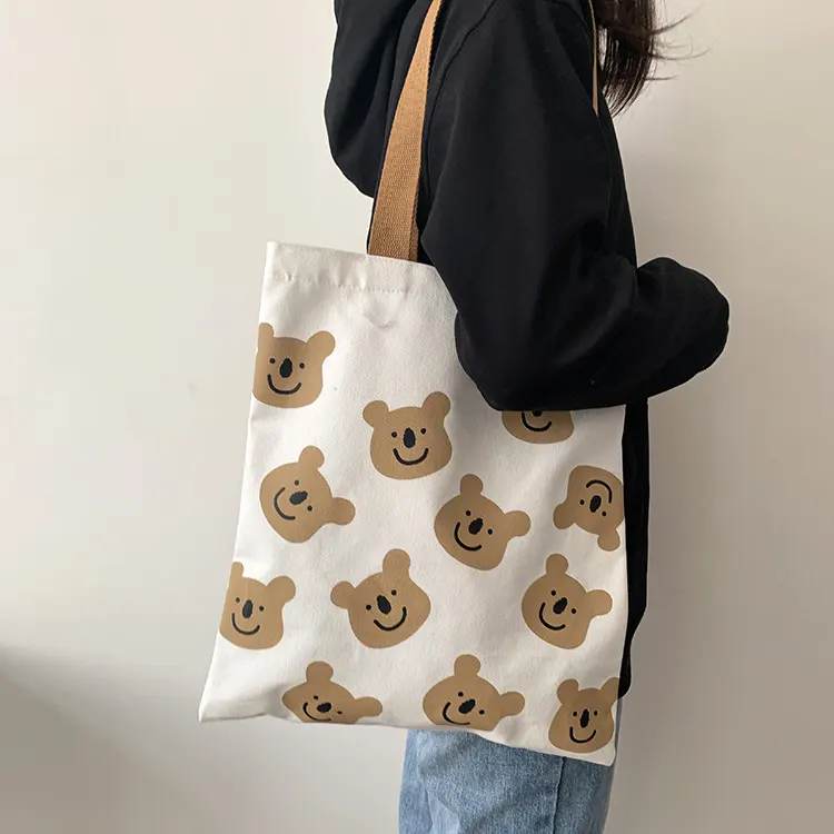 New Canvas Shoulder Shopper Bag for Women Girl Cartoon