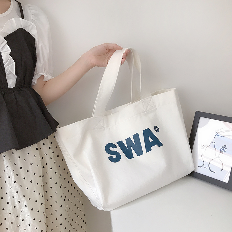 One-Shoulder Shopping Bag Lazy Style Student Art Canvas Bag Tote Bag