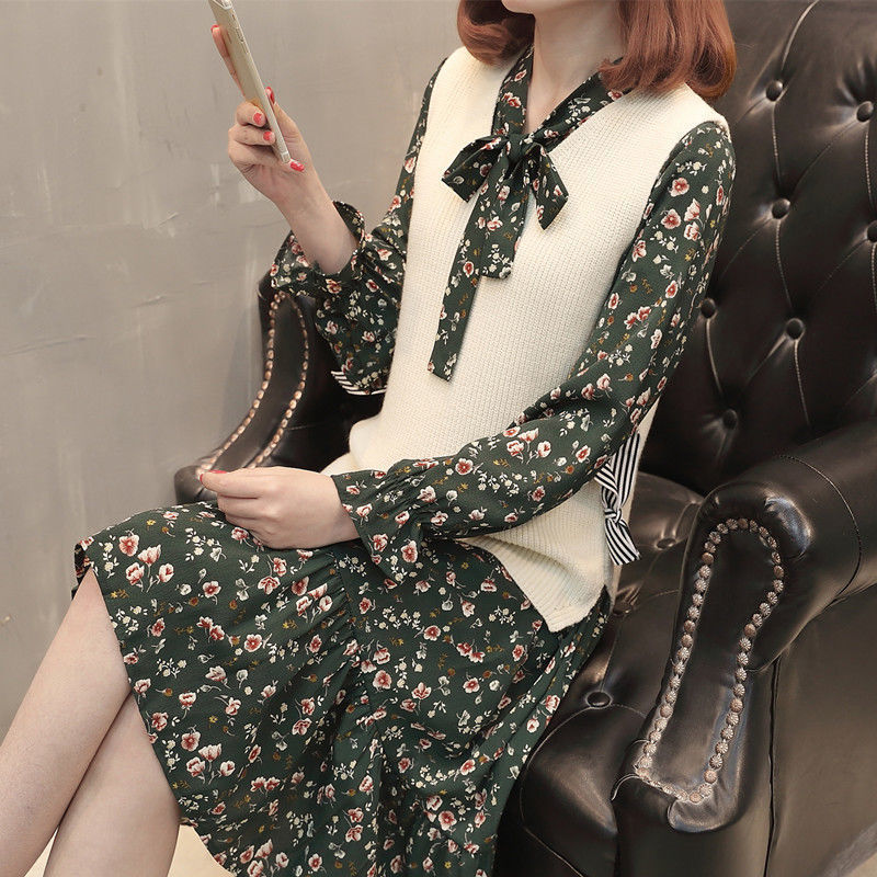  Women'S Spring And Autumn New Waistcoat, Fashionable Slim And Foreign Style, Two Piece Dress