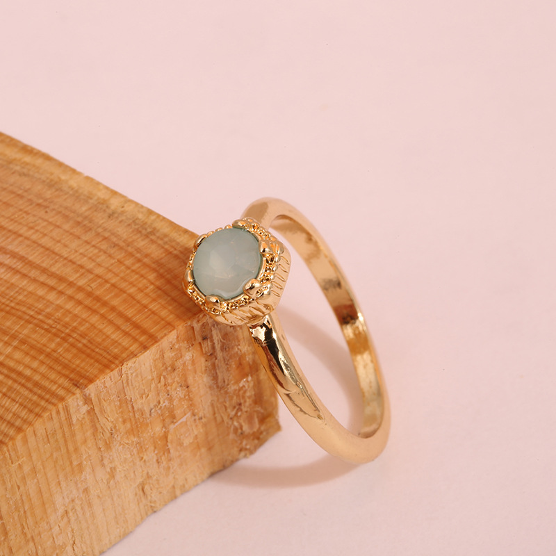 Round Resin Jelly Powder Ladies Joint Ring Set