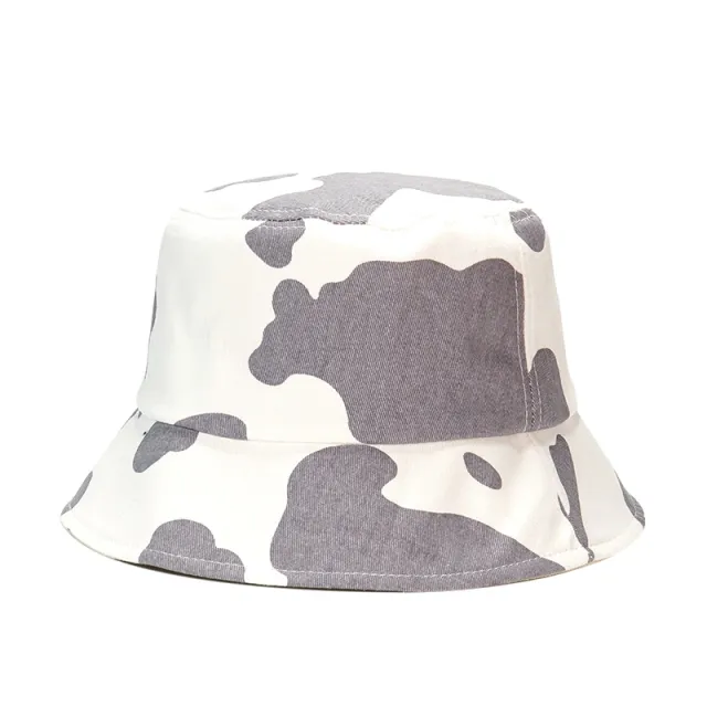 Cow Pattern Hat Female Leisure Outdoor Sunbath Hat Korean Spring And Summer Couple Fisherman Hat Japanese Fashion Sun Hat Grey - Shop at LoveMi
