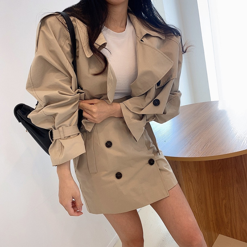 Two-piece High-waisted Double-breasted Skirt