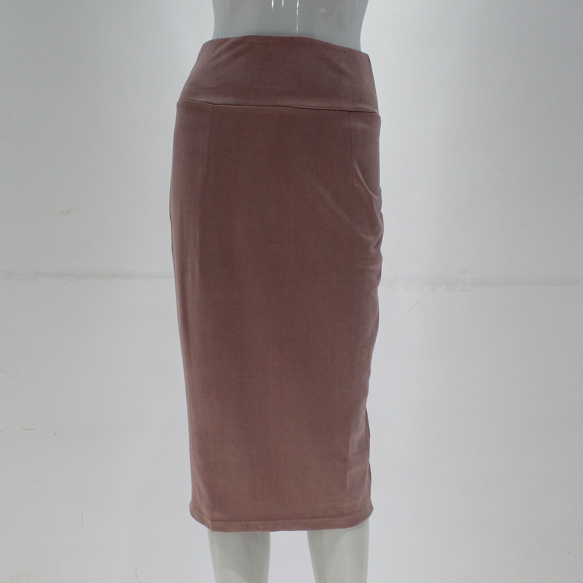Women'S Faux Leather Velvet Temperament Waist Skirt Pink - Shop at LoveMi