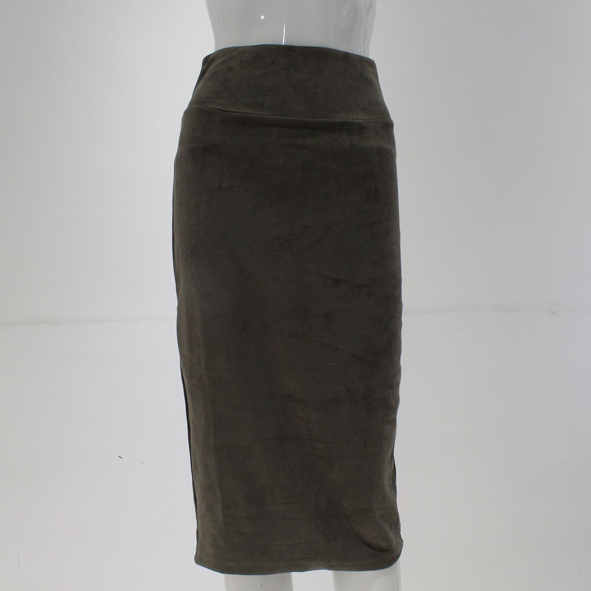 Women'S Faux Leather Velvet Temperament Waist Skirt Green - Shop at LoveMi