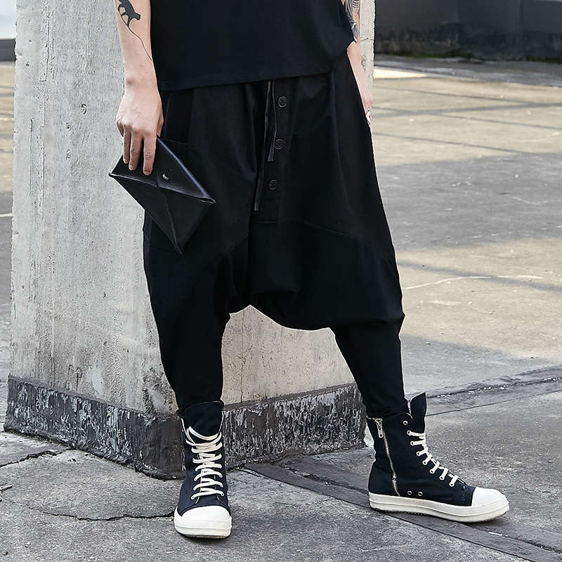 Title 5, Mens Oversize Low Crotch Cross Pants, Flying S...