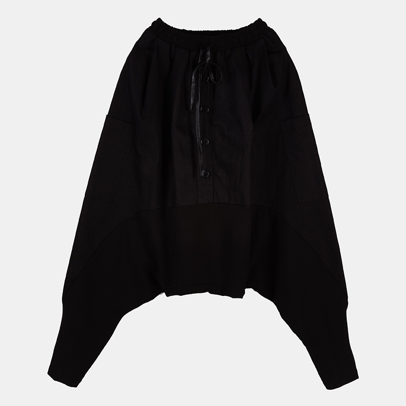 Oversize Low Crotch Cross Pants Men'S Crotch Pants Flying Squirrel Skirt Pants Crotch Pants Button Big Crotch Pants Harem Pants National Tide