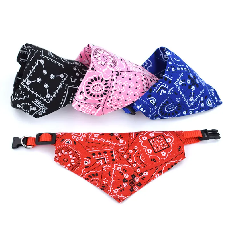 Pet Saliva Towel Retractable Triangle Scarf Collar Printed Pet